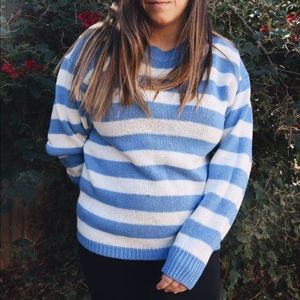 VINTAGE blue and white striped sweater